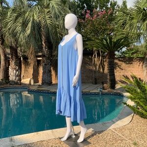 LIKE NEW ! 💃 ZARA ASYMMETRIC MIDI DRESS WITH TWO SIDE POCKETS